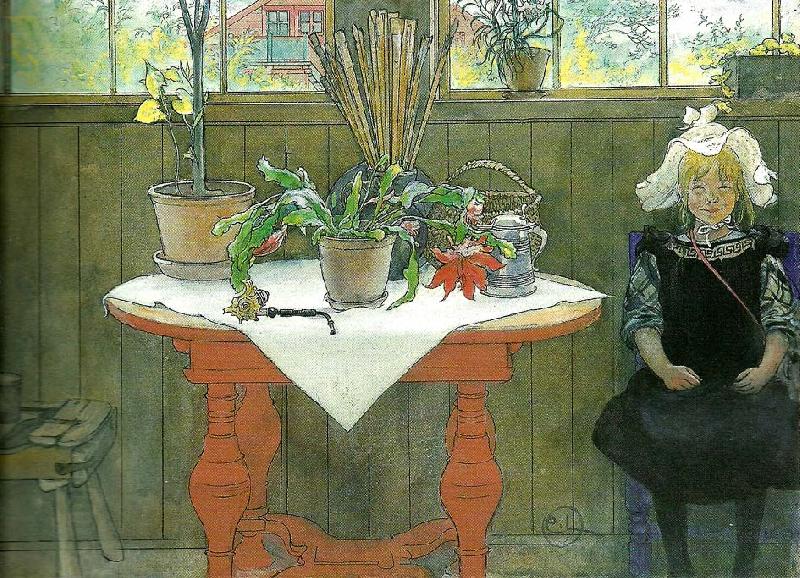 Carl Larsson kaktus-lisbeth i ateljen oil painting picture
